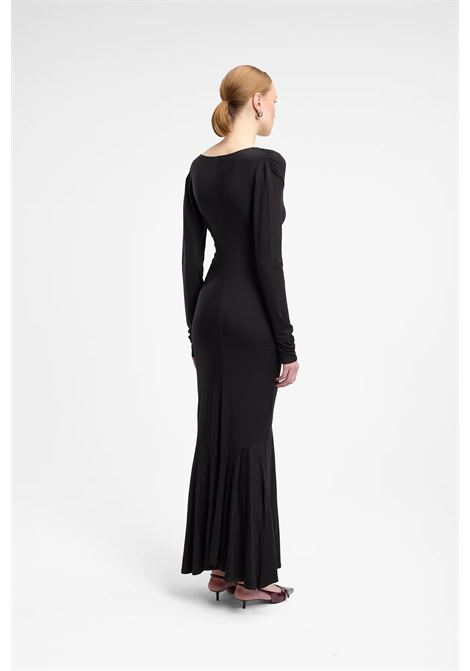 Long Mermaid Dress with All-Over Ruching in Stretch Viscose - Weili Zheng WEILI ZHENG |  | F25DL09B204